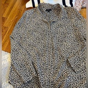 J. Crew Leopard Button Down Shirt 16T